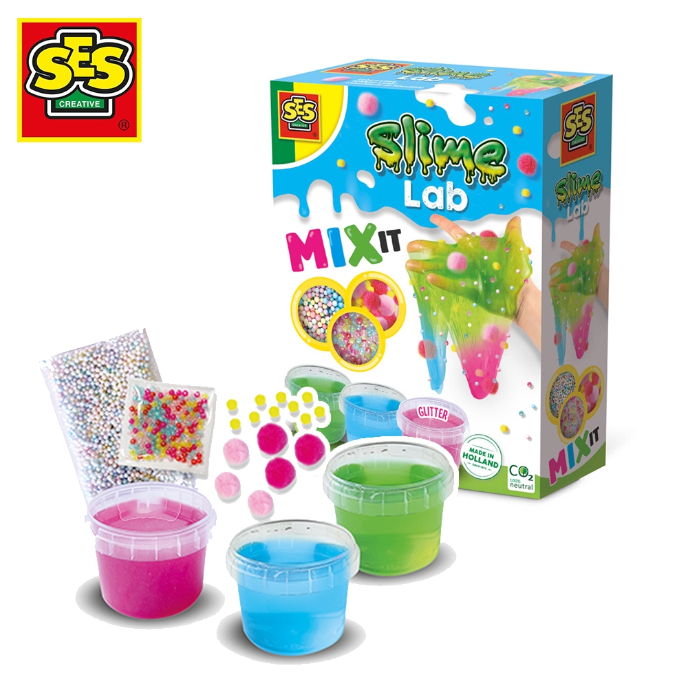 荷蘭SES 史萊姆實驗室-三色融合Mix-15011 透明質感史萊姆 slime 兒童史萊姆 史萊姆起泡膠 雙色史萊姆