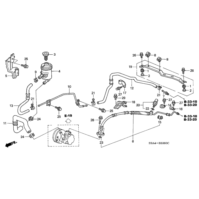 【明水自動車】 HONDA 原廠部品 CRV 2代 2003~2006年 方向機油壺 方向機管路