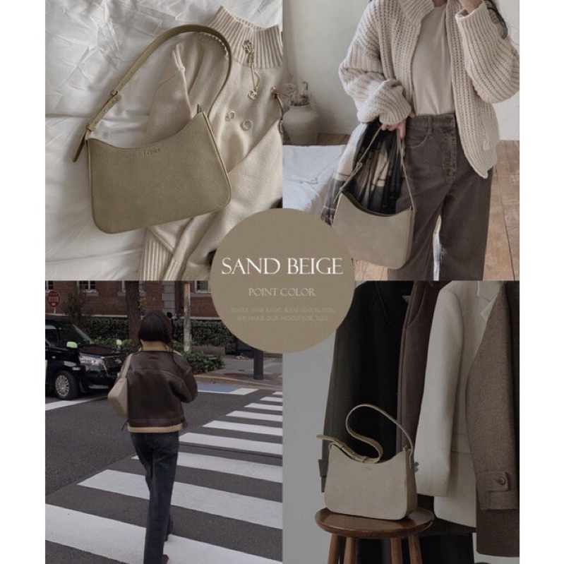 轉售/Slowand x Lento 自訂款 麂皮 肩背包 手提 包包 優雅 Suede 經典