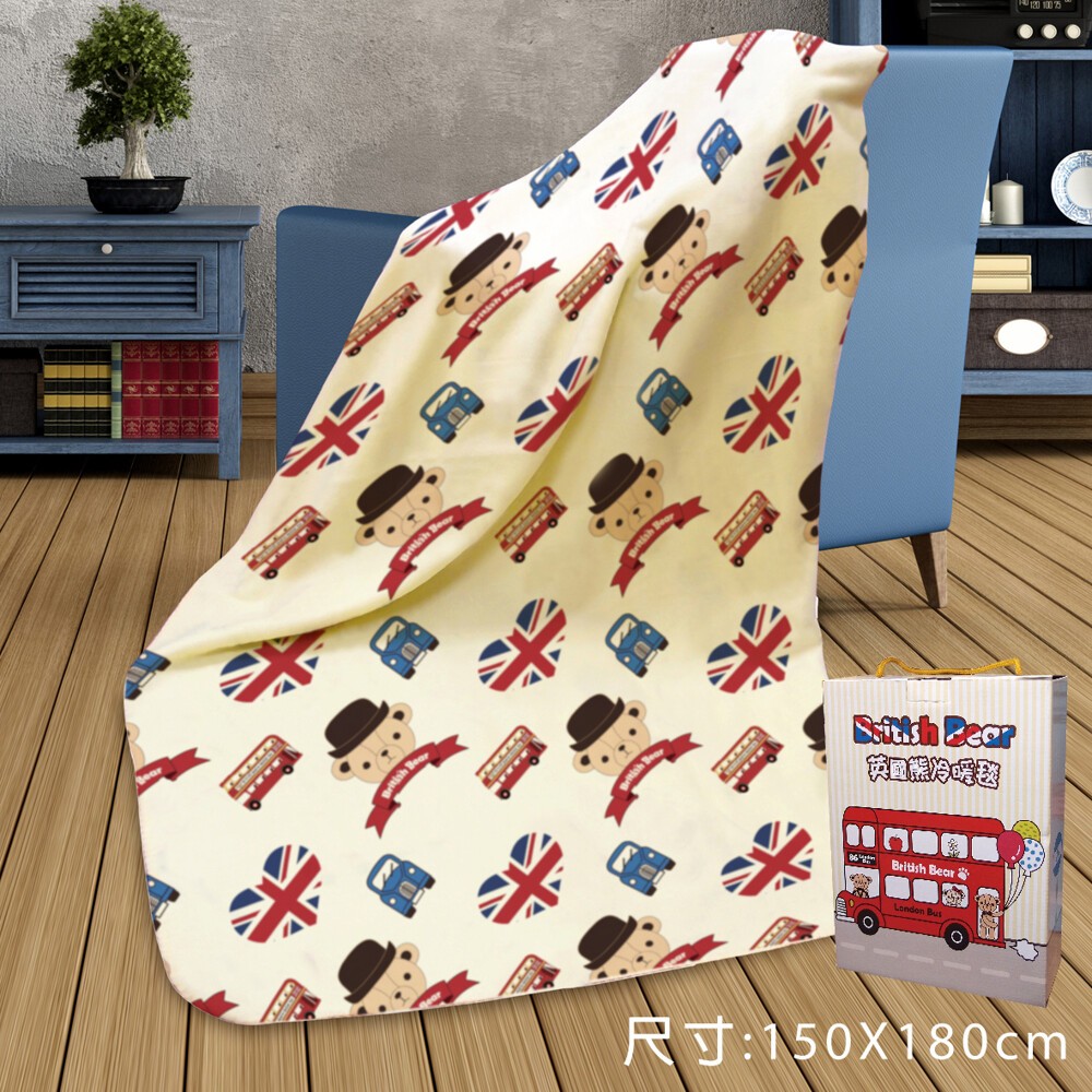 🍲【英國熊冷氣毯-國旗版】 150x180cm  全新 禮盒裝