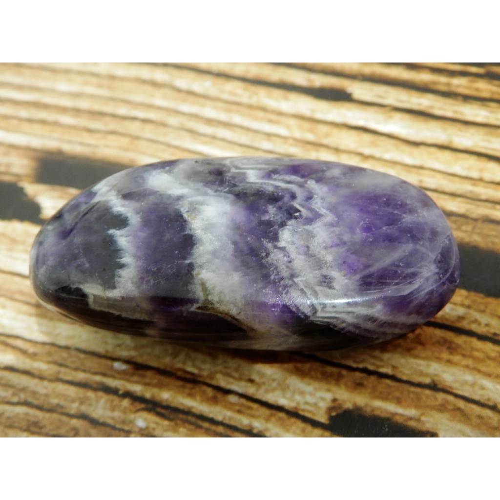 天然夢幻紫水晶滾石( 天然紫水晶滾石) 約54*25*18(mm) 重約44.5g