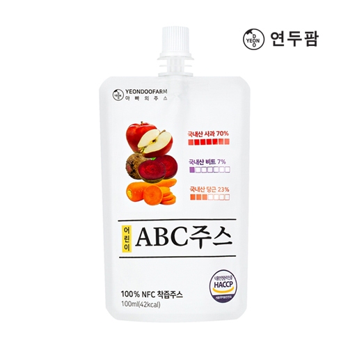 🔥多件優恵🔥 韓國 YEONDOO FARM 兒童ABC蔬果汁 (蘋果增量/紅蘿蔔/甜菜根) 100ML