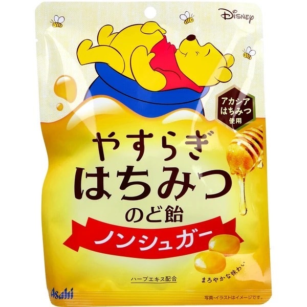 ✿現貨 正版日貨 朝日Asahi 小熊維尼 蜂蜜潤喉糖 無添加糖 蜂蜜喉糖 糖果 57g✿