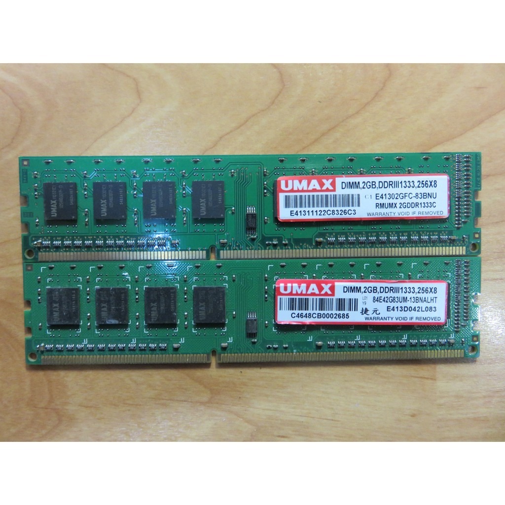 D.桌上型電腦記憶體-UMAX力晶 DDR3 1333 2GB*2 共4G不分售原廠終身保固 直購價80