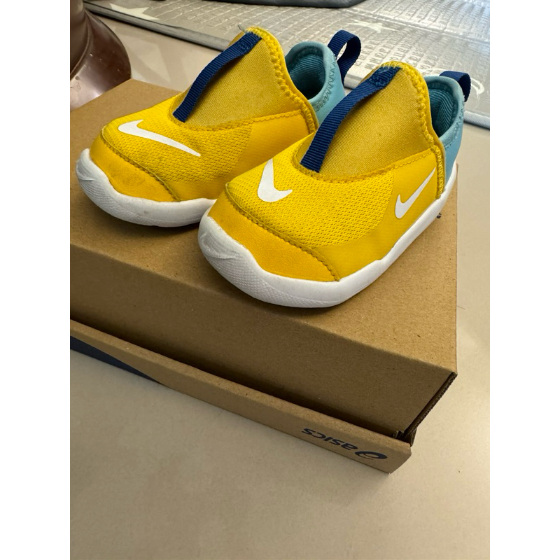 Nike LIL' Swoosh 襪套式 童鞋 黃藍配色 15cm 9成新 便宜 現貨