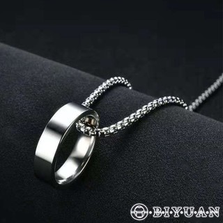 【OBIYUAN】項鍊 戒情人 戒指 圓環 飾品 禮物【SR261】