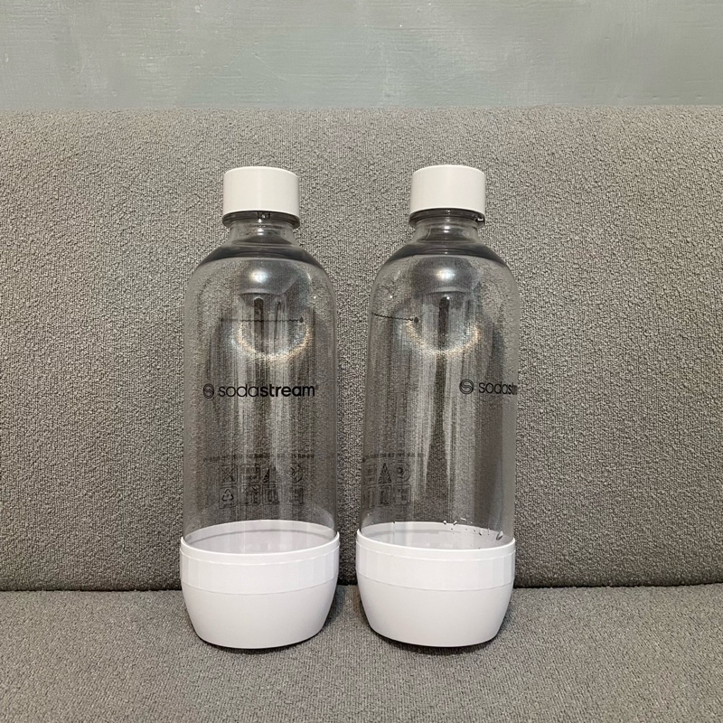 🖤二手 Sodastream 水瓶【1L x2入白】專用水瓶 氣泡水機 水瓶 氣泡水瓶 金屬水瓶 寶特瓶 防漏水瓶