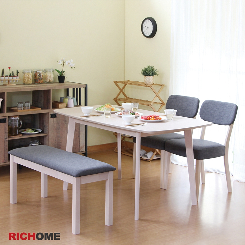 RICHOME 福利品 TA-405 CH-1225 CH-1247 雅迪拉餐桌椅組 一桌兩椅一長凳 餐桌 餐桌椅 餐椅