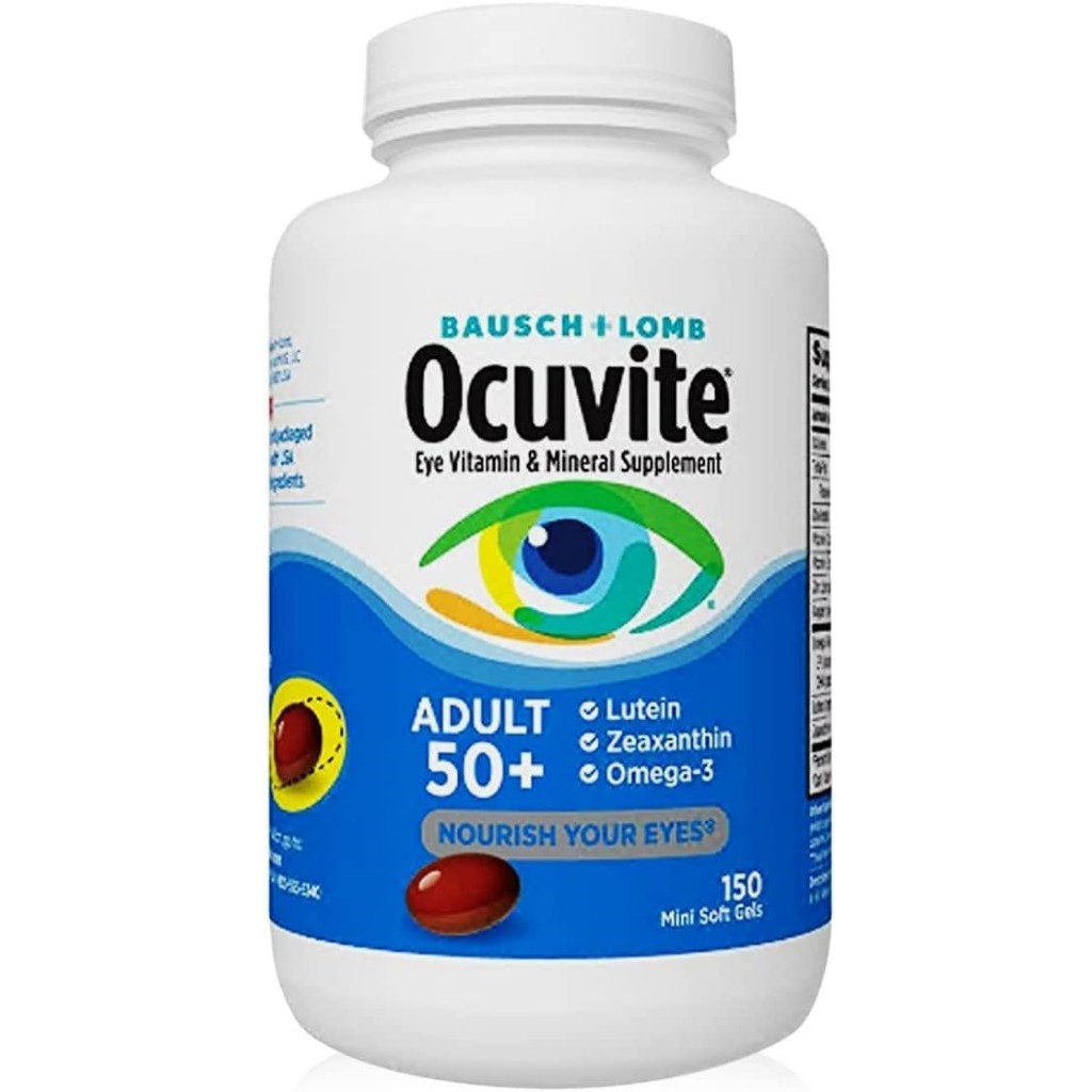 【Bausch+Lomb Ocuvite】成人 眼睛的 維他命 葉黃素 Omega-3 (150顆膠囊)