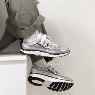 【Sharkhead】現貨 Nike P-6000 老爹鞋 黑銀 金屬感 液態銀 復古 奶油底 CN0149-001