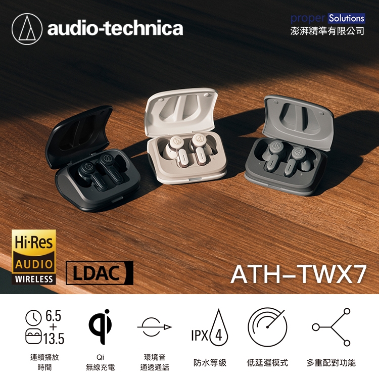 下單送贈【鐵三角 audio-technica】ATH-TWX7 真無線 藍牙 降噪 耳機 低延遲 高續航 免運 公司貨