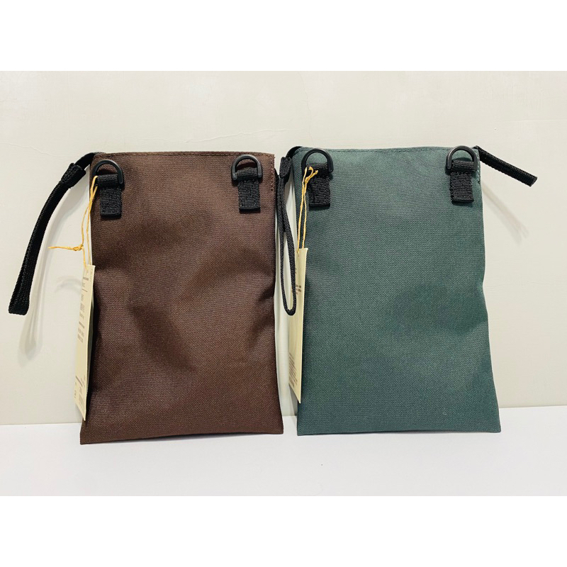 MUJI 無印良品 迷你隨身側包 深棕/深綠色（2入）手機包 零錢包 小包包
