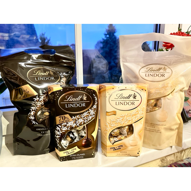 《🔥現貨 黑巧&amp;白巧1kg都來囉 😍🔥》德國🇩🇪Lindt瑞士蓮Lindor70%黑巧克力/白巧克力 超大容量375 g