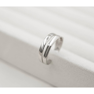 vacanza accessory 925純銀簡約氣質ins風戒指設計款線條個性開口戒指