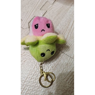 粉綠 彩虹變臉章魚吊飾玩偶 鑰匙圈
