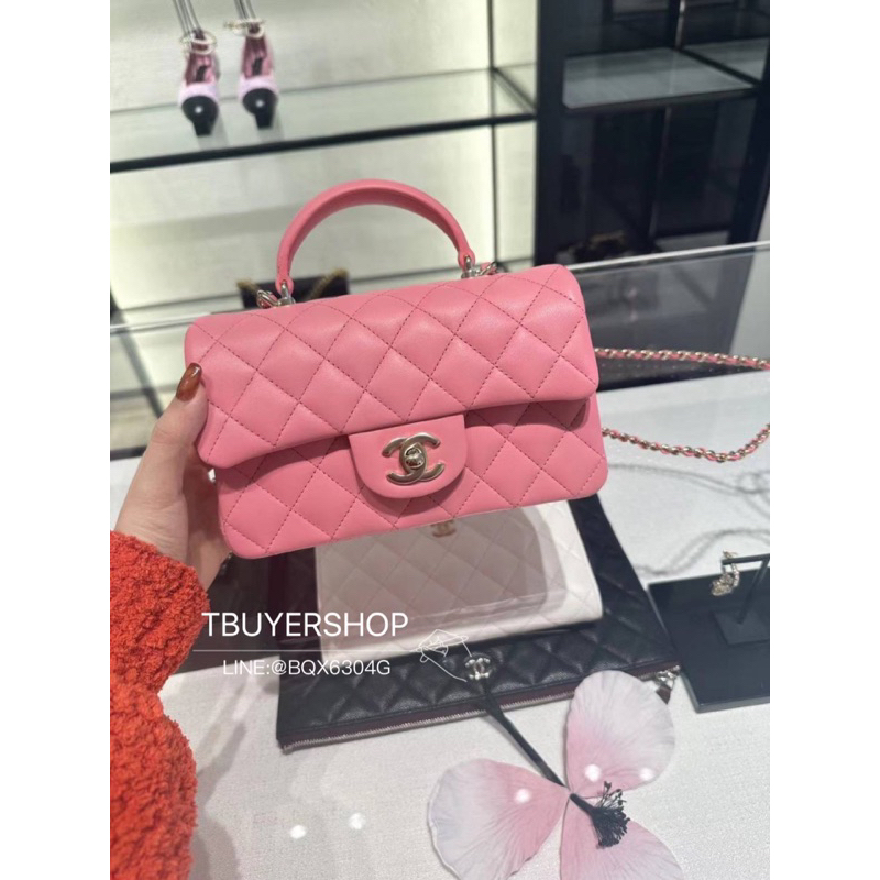 [Tbuyershop] 台灣現貨🍀 Chanel 最美的粉色 淡金扣 手柄cf 20cm