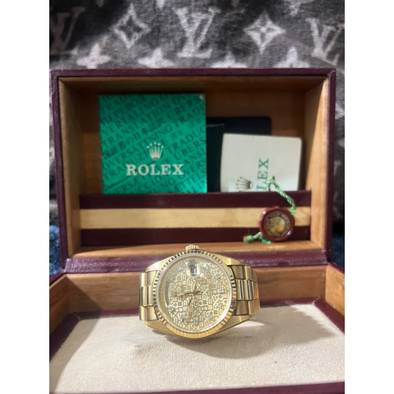 勞力士金價漲保值勞力士18238 原裝十鑽紀念面盤 18K黃金材質ROLEX