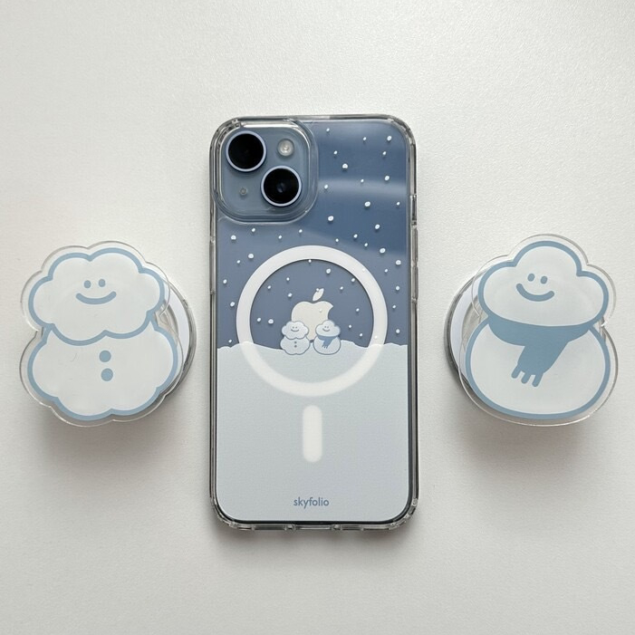 🇰🇷 韓國KKOBA 現貨 skyfolio 雲朵☁️ 磁吸式 MagSafe 手機殼 i15 支架 造型支架 雲朵雪人