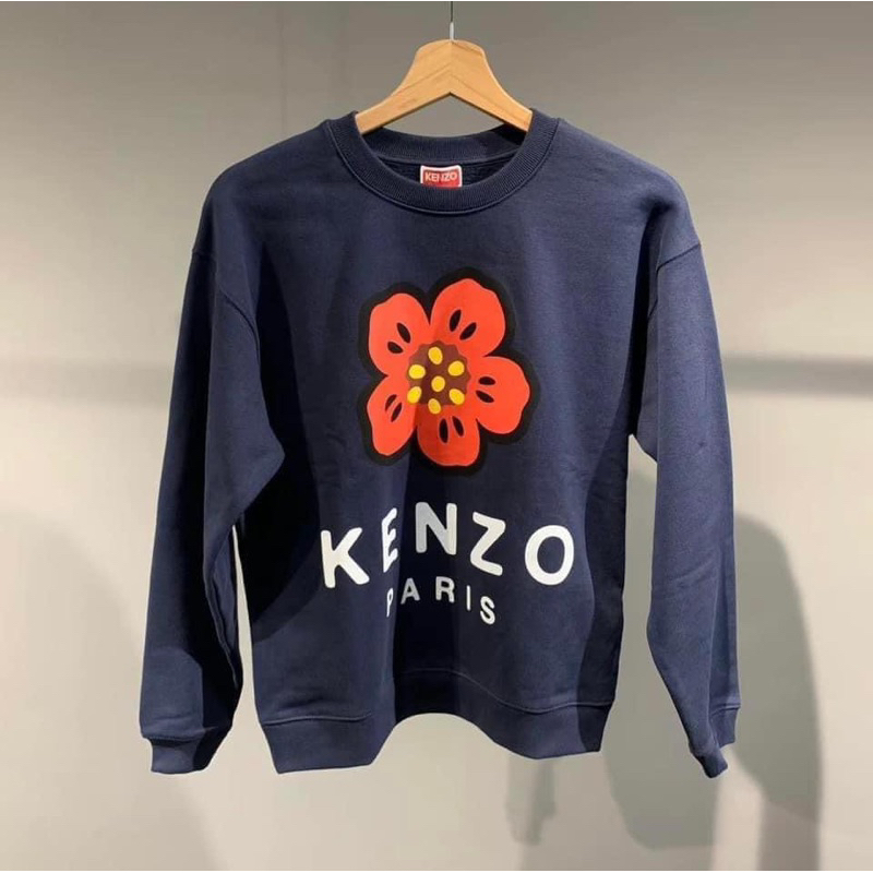 KENZO X Nigo  聯名款女版藍色海棠花圓領衛衣