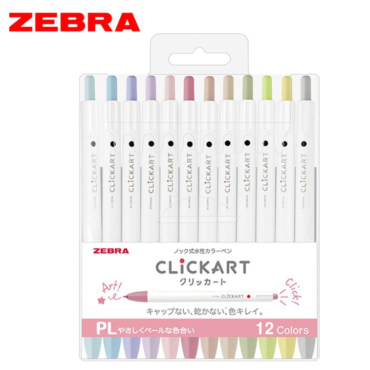 *激動小鹿*&lt;現貨&gt;日本 ZEBRA CLICKART 按壓式水性筆 1WYSS22-12CPL 粉彩色 12色套組