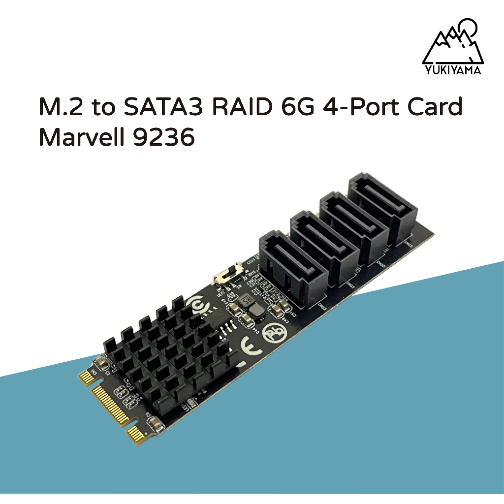 【台灣公司現貨】M2 to SATA3 RAID 6G 四埠/4-Port 擴充/介面卡 Marvell 9236