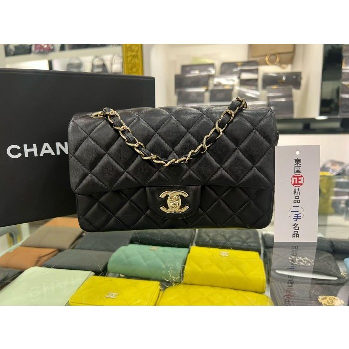 東區正精品㊣CHANEL MINI COCO 20CM A69900香奈兒黑色羊皮金鍊菱格紋斜背包晶片版 RZ4485