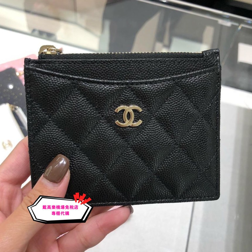 全新正品 巴黎機場免稅店 CHANEL 香奈兒零錢包 AP0219 牛油果 cc logo 正方拉鍊卡夾 卡包 皮夾