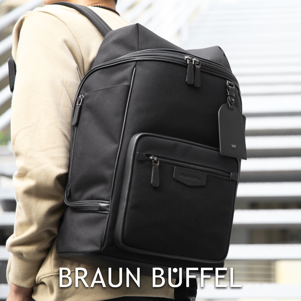 【BRAUN BUFFEL 德國小金牛】台灣總代理 吉普 後背包-黑色/BF535-73-BK