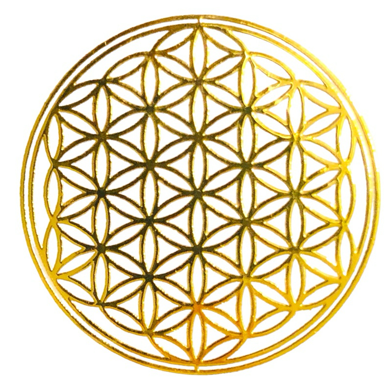 生命之花 3.5cm 神聖幾何金屬貼片 銅合金 能量符號 冥想 磁場 靈性提升轉化 奧剛 金字塔 材料 居家佈置z