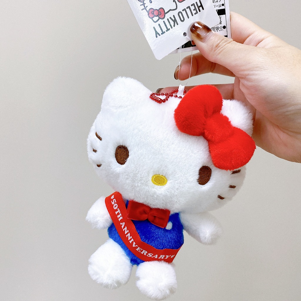 日本帶回 日本限定 三麗鷗 Sanrio 50週年 kitty 凱蒂貓 絨毛娃娃吊飾 珠鍊吊飾娃娃 玩偶 公仔 鑰匙圈