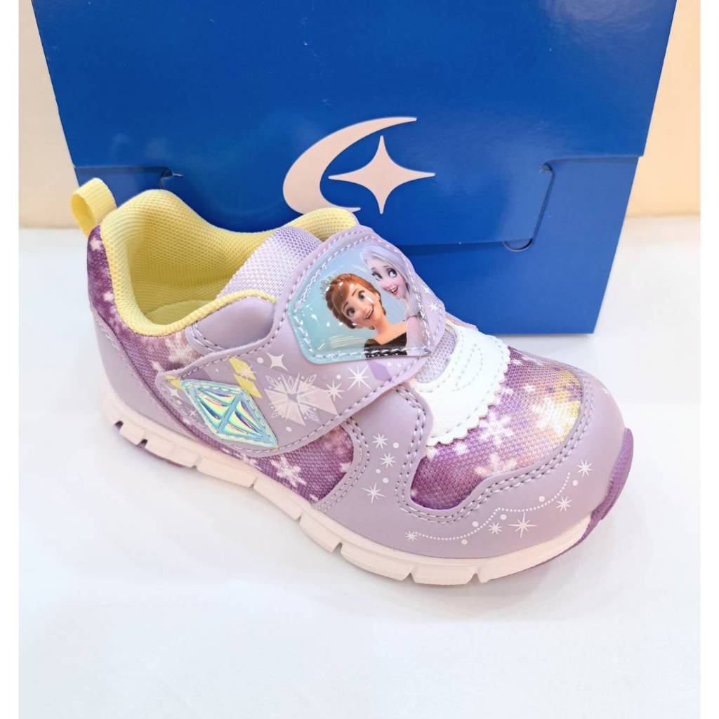 moonstar 女童2E寬楦迪士尼冰雪奇緣運動鞋13291