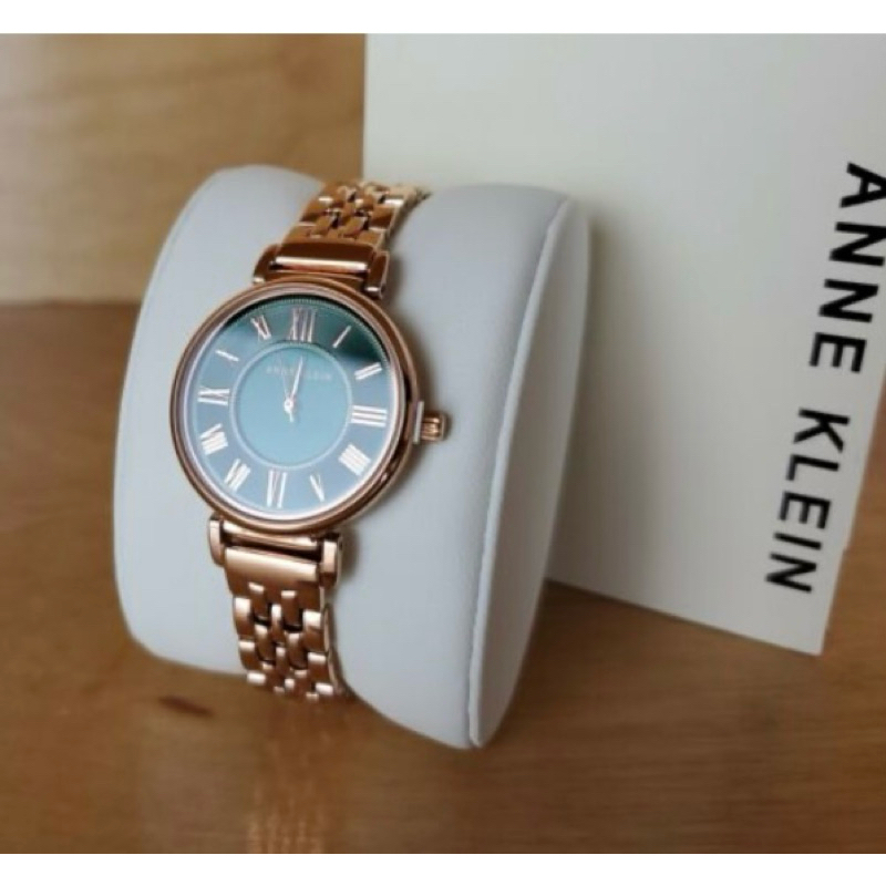 全新 Anne Klein 安妮克萊恩 玫瑰金 祖母綠 女錶 手錶