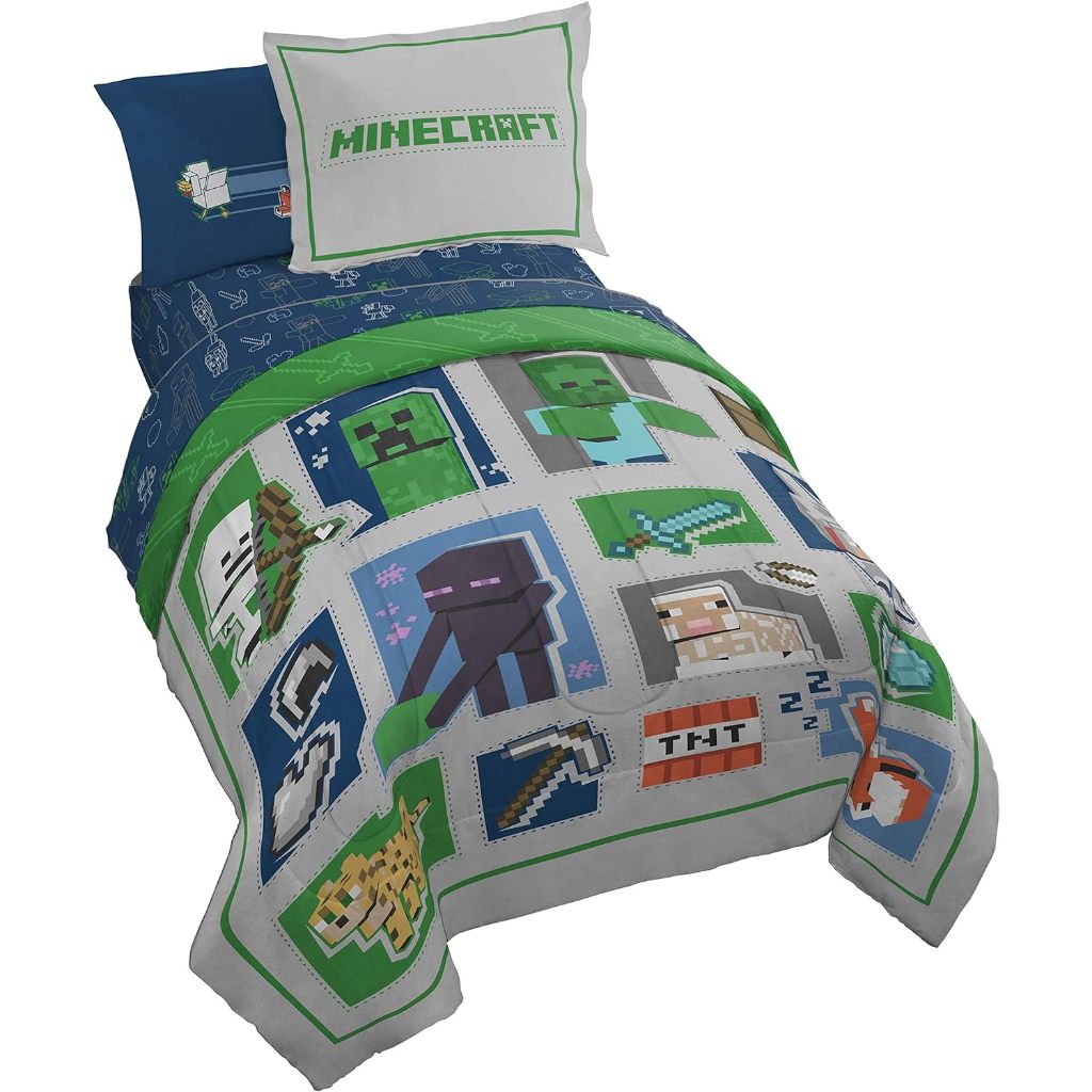 預購👍正版空運👍美國專櫃 Minecraft 棉被 枕頭套 床單 床罩 床組  床包 單人 單人加大 被子 麥塊