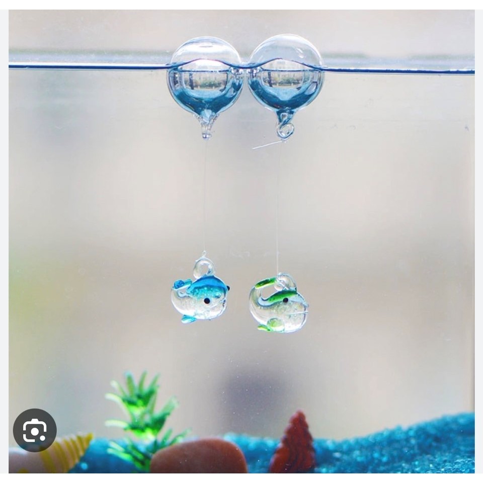 大小泡泡玻璃動物，浮球魚 浮球魚缸裝飾 水族箱裝飾造景 玻璃浮球泡泡