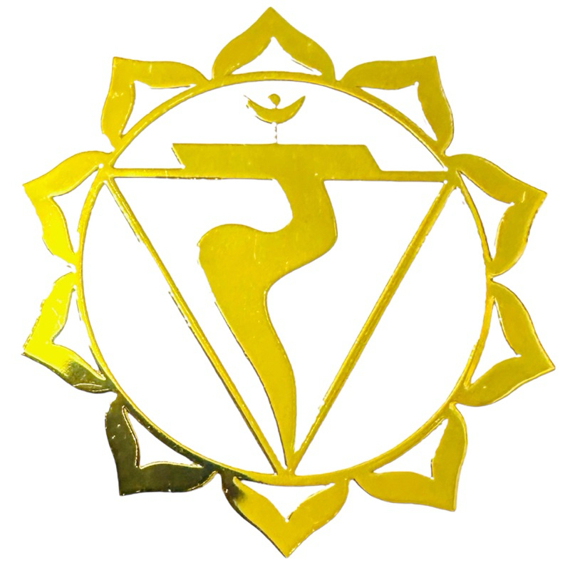 七脈輪 太陽神經叢3.5cm 神聖幾何金屬貼片 銅合金 能量符號 冥想 磁場 靈性提升轉化 奧剛 金字塔 材料 居家佈置