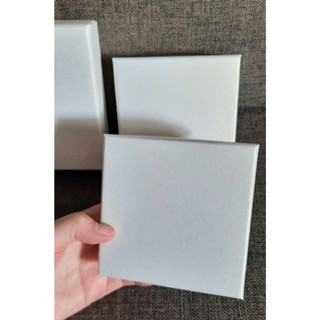 白色珍珠皮革紋理 簡約氣質飾品海綿收納盒 方形包裝收藏紙盒戒指項鍊手鍊耳環包裝盒