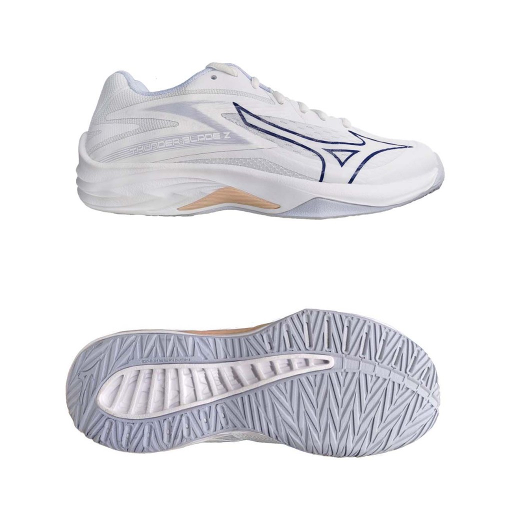 新寶島🈺📣 📣MIZUNO美津濃 THUNDER BLADE Z 排球鞋 寬楦 白藍 V1GA237000