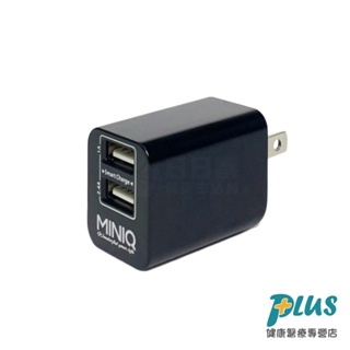 MINIQ智慧型USB急速充電器AC-DK46T (極致黑 雙孔USB 2.4A)