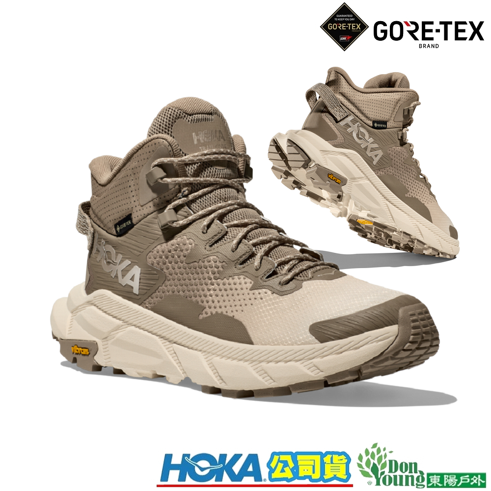 【HOKA】 男 Trail Code GTX 輕便緩震中筒登山鞋 沙丘黃/蛋奶酒白 1123165DEGG