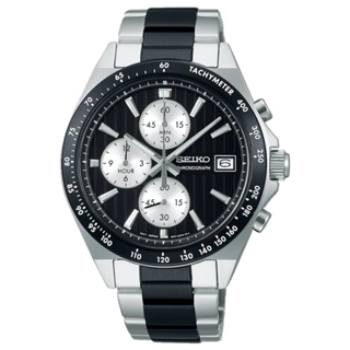 SEIKO 精工 CS系列 條紋面錶盤賽車計時腕錶-41mm (8T67-00Y0D/SBTR043J)