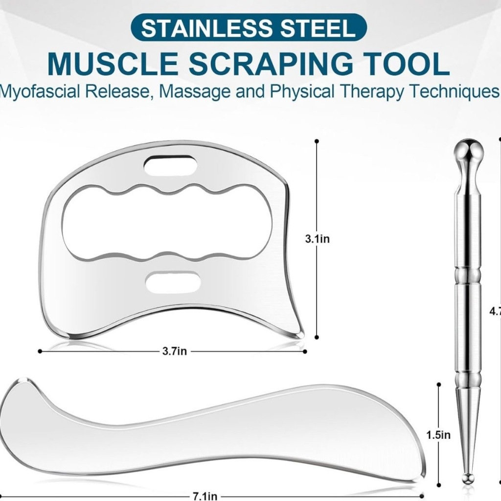 【免運】🚚不鏽鋼316筋膜刀 筋膜刀 三件組套裝筋膜刀 刮痧刀 理療刀 鳥行到 指虎刀 筆刀 肌肉深層放鬆 腿部按摩