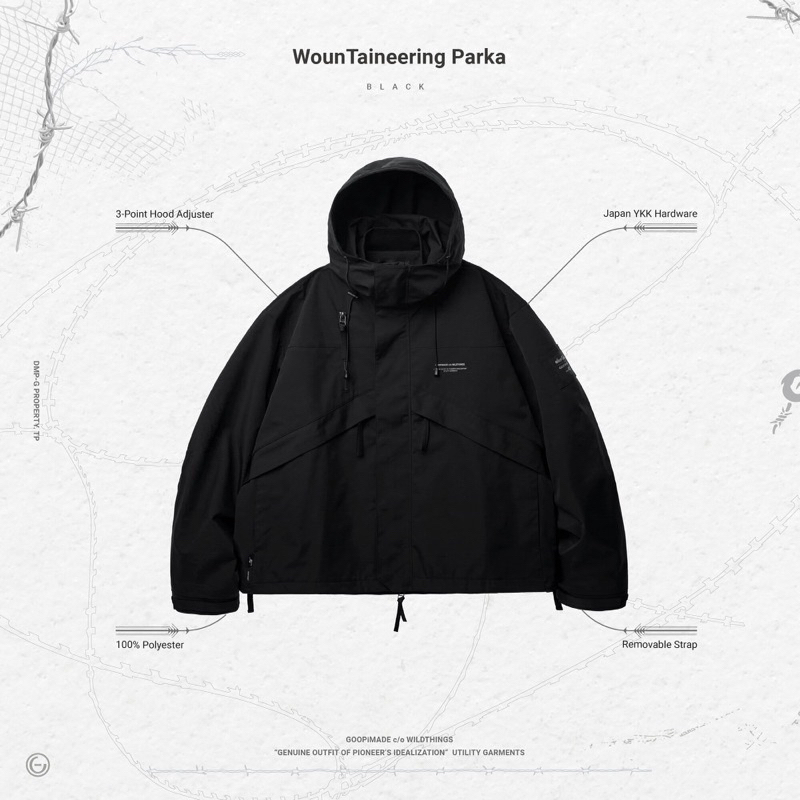 Goopi WounTaineering Parka 孤僻外套黑色2號