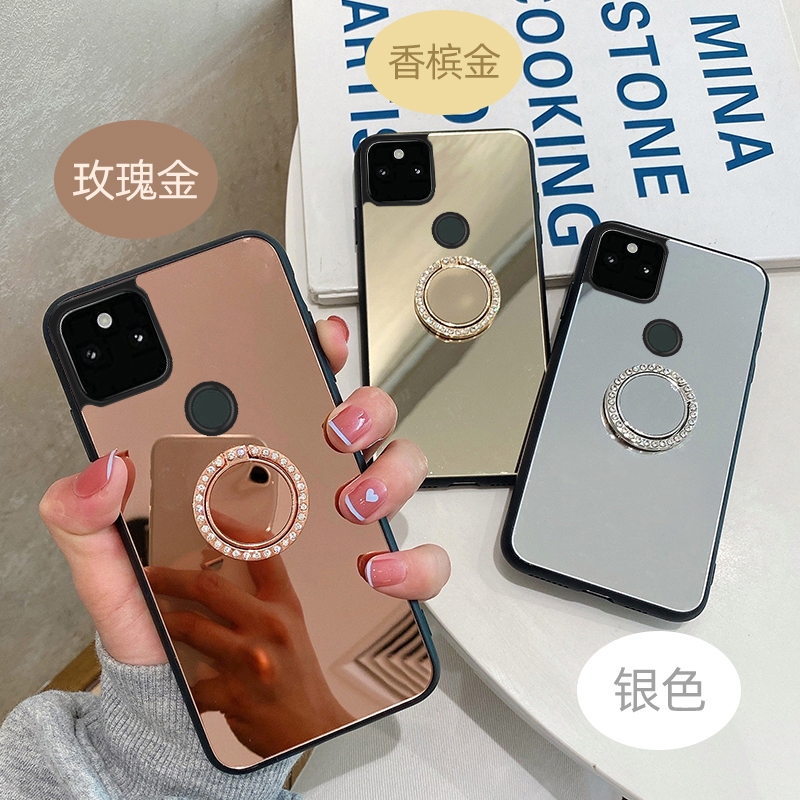 鏡面 谷歌 Google Pixel 5A 5G 手機殼 保護殼 防摔 手機套 鏡面背蓋 矽膠軟邊 保護套 全包外殼後殼