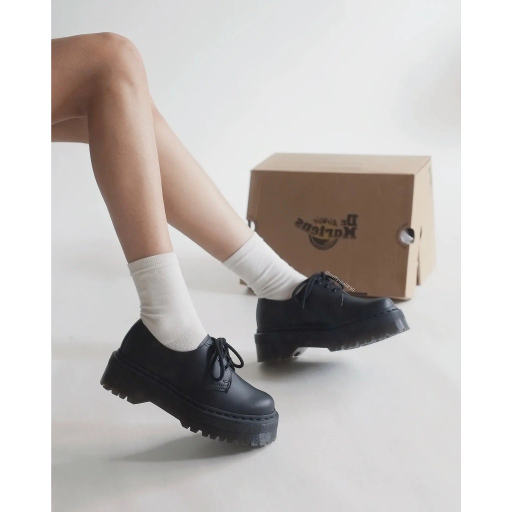 *米菲美國* Dr. Martens Vegan Quad Mono 1461 馬丁 馬汀 三孔 厚底 軟皮 全黑