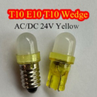 手電筒燈泡 指示燈LED T10 E10 T10 Wedge AC/DC 24V Diffuse type 黃光 高亮度