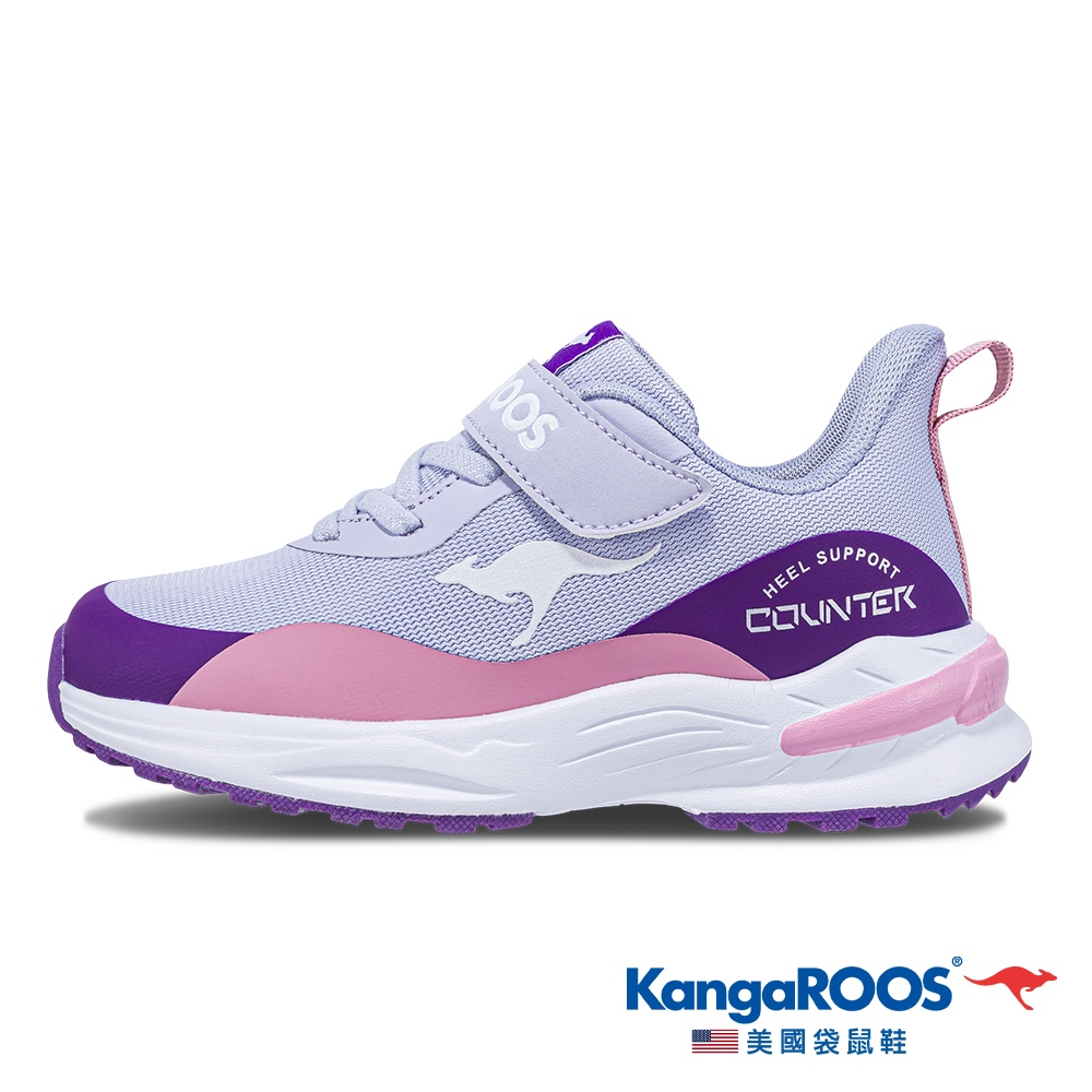 【KangaROOS 美國袋鼠鞋】童鞋 DYNARUN 超輕量童鞋 拼接撞色 支撐透氣 (紫-KK41327)