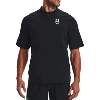 UA Under Armour 男 棒球壘球 短袖風衣 熱身衣 半拉鍊 1375655 001 黑色 現貨