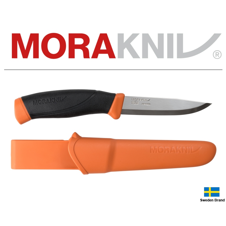 Morakniv瑞典莫拉刀Companion 不鏽鋼10.4cm刃長燒橙橘色柄鞘【Mor14072】