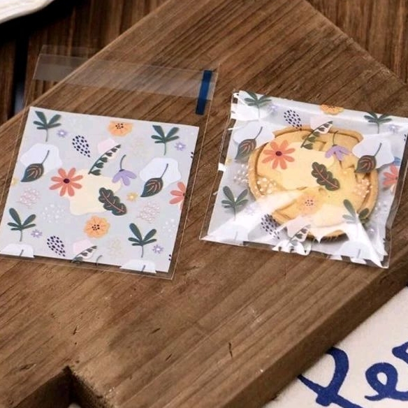 手工餅乾包裝袋 10入 自黏袋 封口袋 糖漬橙片 糕點 瑪德蓮 磅蛋糕 包裝袋 森林系 小清新