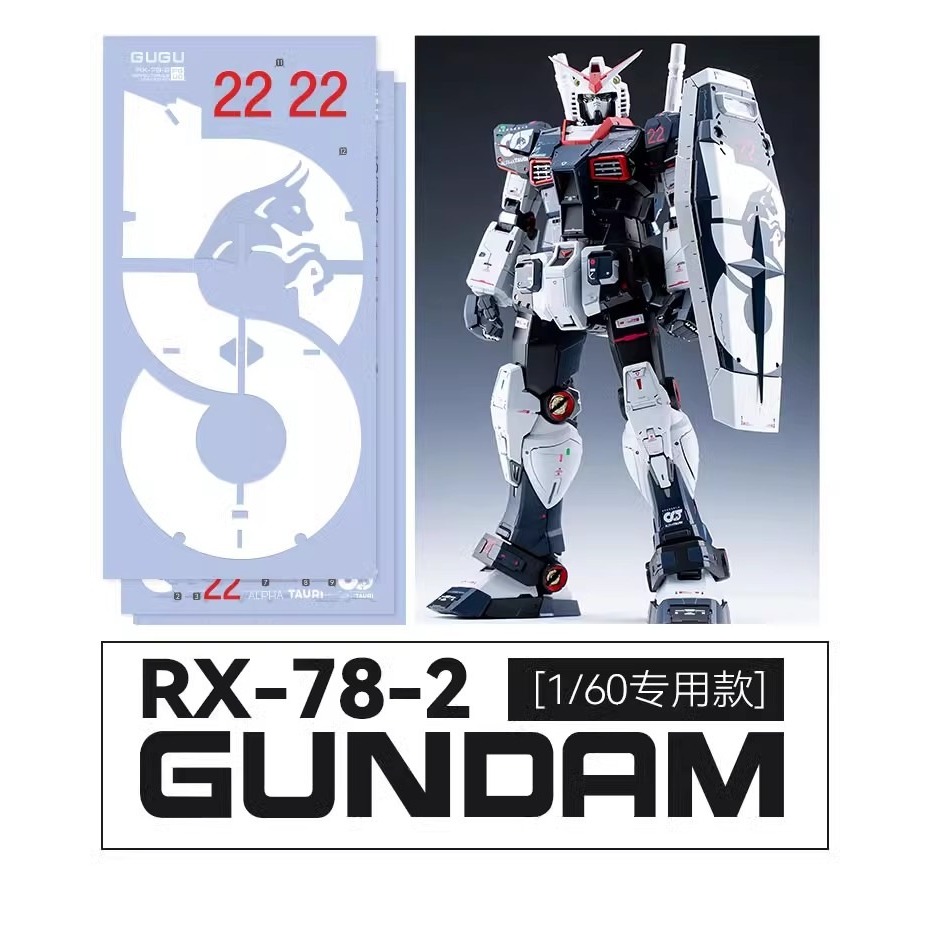 【Max模型小站】GUGU PGU 1/60 RX-78-2 元祖鋼彈F1配聯名塗裝.高精度水貼